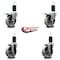 Service Caster 4'' Semi Steel Swivel 1-5/8'' Expanding Stem Caster Set 2 Total Lock Brakes, 4PK SCC-EXTTL20S415-SSR-2-S-2-158 - alternate 2
